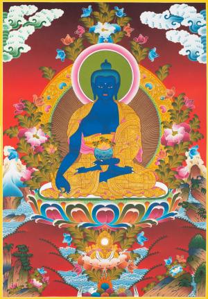 Medicine Buddha Thangka Painting | Fine Quality Thangka of Bhaisajyaguru